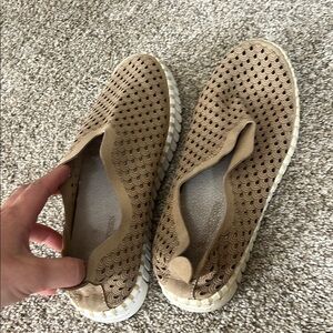 Beige Slip-On Women's Shoes